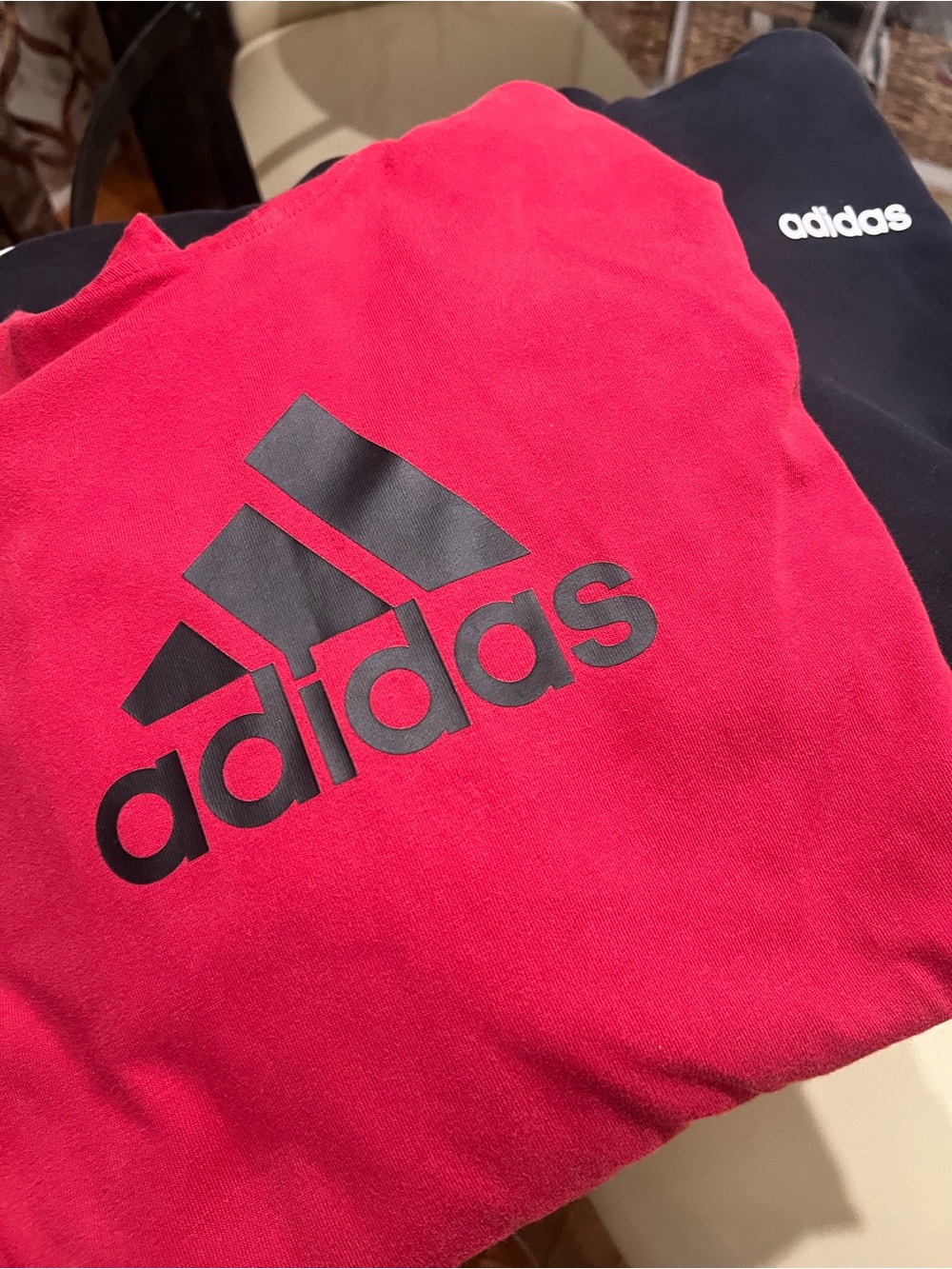 Two Adidas Hoodies - Men's 2XL Black & Red - Picture 4 of 6